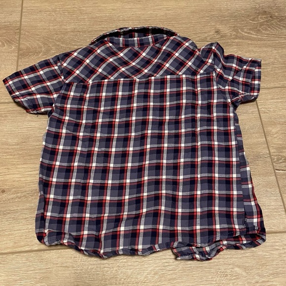 7 For All Mankind 2 piece set plaid short sleeve button shirt and jeans - Picture 3 of 8